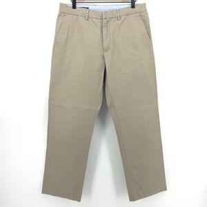 J.Crew Mens Chino Pants 33x30 Khaki Tan Straight Leg Classic Cotton Trousers